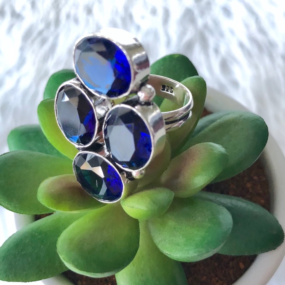 ✨Blue Sapphire Gemstone 925 Silver Ring✨ - Picture 5 of 6